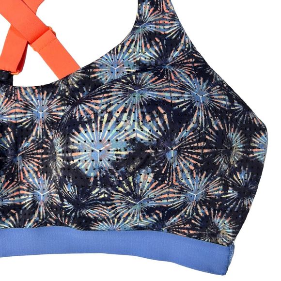 Victoria’s Secret Sport 36D Blue With Firework Graphic Racerback Sports Bra - Picture 6 of 13